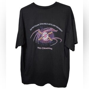 Vintage US Army Battalion 13th Field Artillery Red Dragons Men’s XL T-Shirt RARE